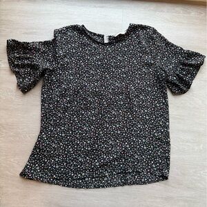 Navy blue Floral Blouse